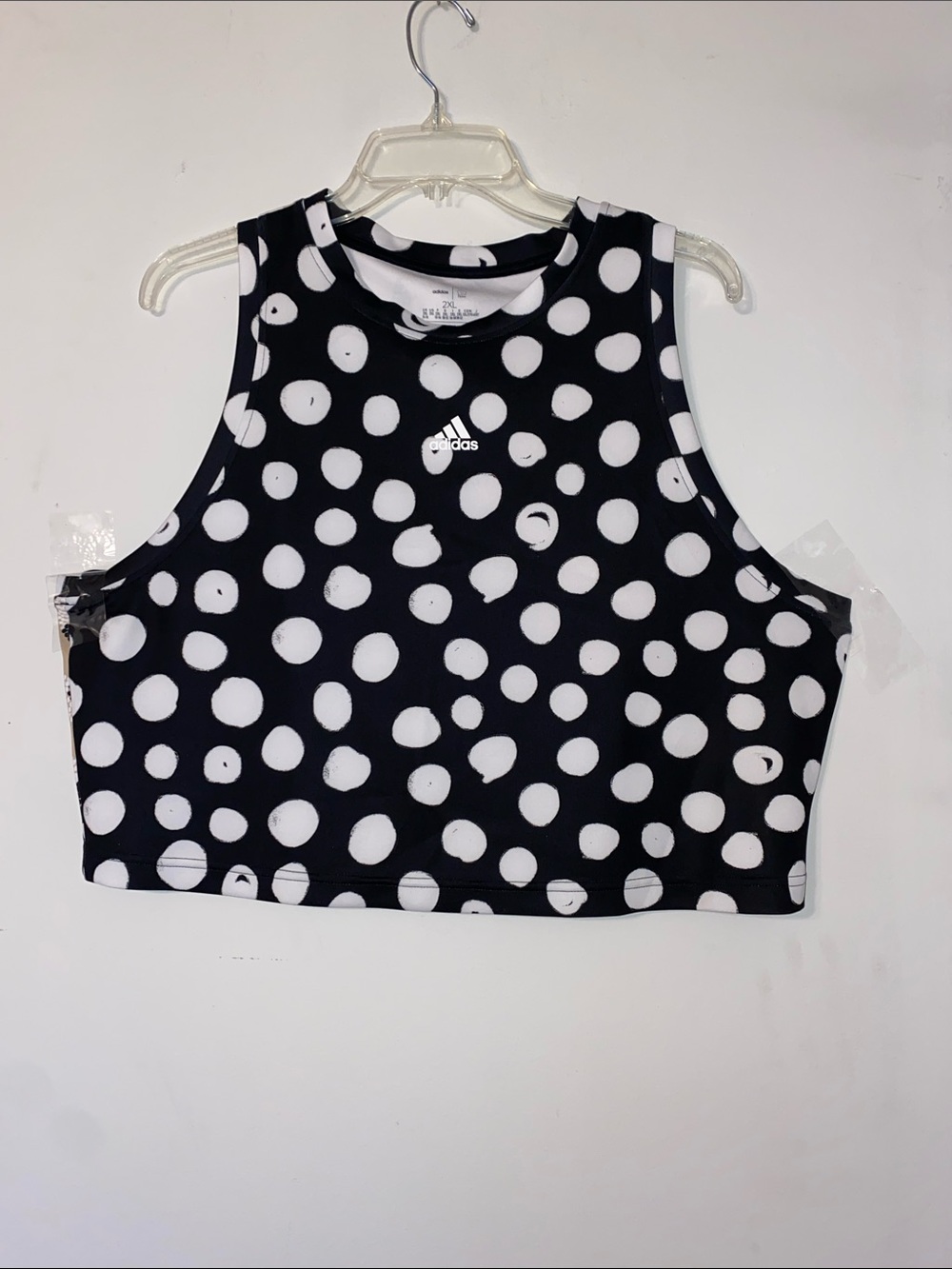 adidas Black & White Polka Dot Crop Tank
